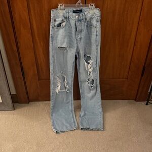 Aeropostale Light Blue Distressed Flare Jeans